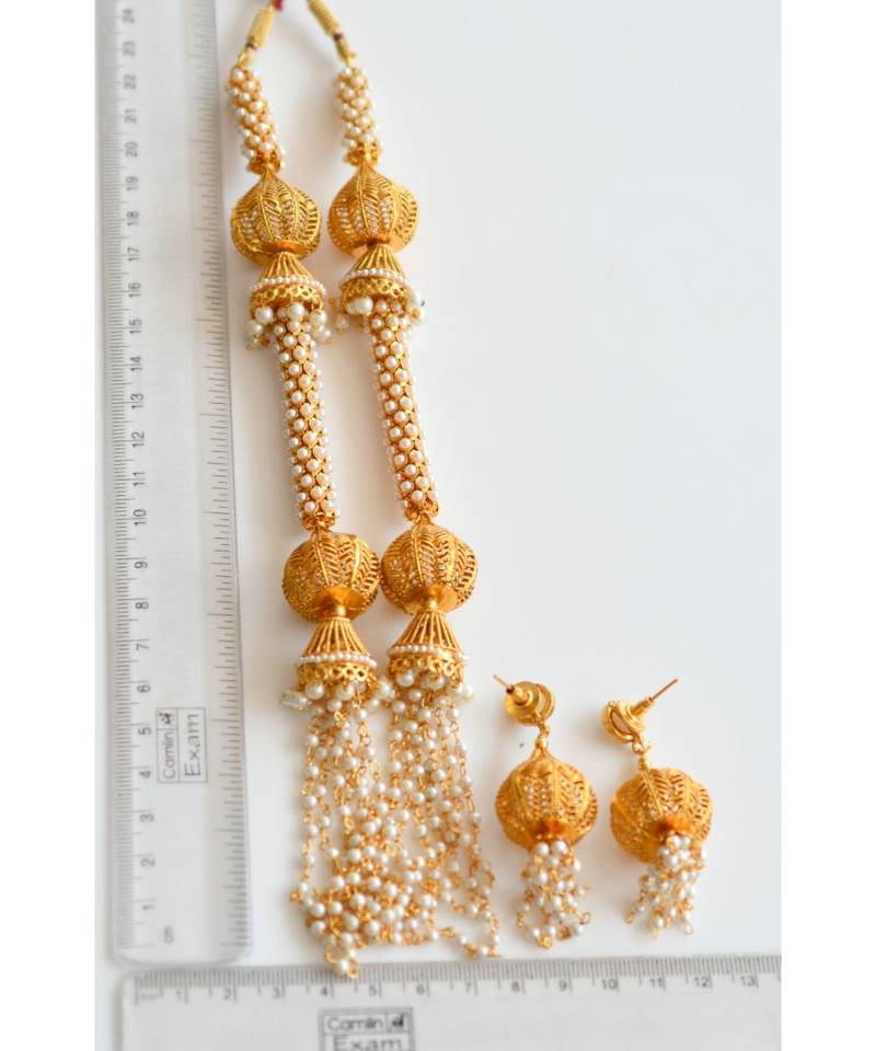 Antique designer pearl necklace set dj-06777