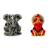 Lord Ganesha (antique style) Hanuman Bajrang-Bali Face Set of 2 Idol Statue for Home Office Shop Car Dashboard & Gift