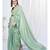 Powder Green Plain Ready to Wear Silk Saree WITH BLOUSE