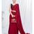 Poppy Red Plain Ready to Wear Silk Saree WITH BLOUSE