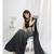 Black or Grey Plain Ready to Wear Silk Saree WITH BLOUSE