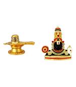 Lord Shiva-Shiv Golden Jyotirling-Shivling Venkateswara Srinivasa Tirupathi Balaji Swamy Set of 2 Idol Statue