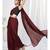 Rosewood Maroon Plain Ready to Wear Soft Silk Saree WITH BLOUSE