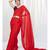Scarlet Red Plain Ready to Wear Soft Silk Saree WITH BLOUSE