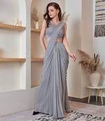 Grey Saree Set