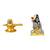 Lord Shiva-Shiv Golden Jyotirling-Shivling Shiva doing meditation (multicolour-Small) Set of 2 Idol Statue