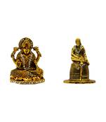 Mata Lakshmi (Maa Laxmi) (antique style) Sai Baba of Shirdi Blessing Murti Combo Set 2 Idol Statue Showpiece