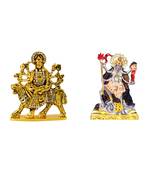 Mata Durga Maa Vaishno Devi (antique style) Kali (Small Size) Set of 2 Idol Statue for Home Office Car Dashboard & Gift