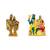 Lord Radha-Krishna Shri Krishn (antique style) Shiva Family Shiv Parivar Multicolour Set of 2 Idol Statue