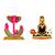 Lord Ganesha Face (Pink) Venkateswara Srinivasa Tirupathi Balaji Swamy Set of 2 Idol Statue for Home Office Car & Gift
