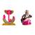 Lord Ganesha Face (Pink) Mata Saraswati on Lotus Flower Set of 2 Idol Statue for Home Office Shop Car Dashboard & Gift