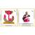 Lord Ganesha Face (Pink) Mata Saraswati on Lotus Flower Set of 2 Idol Statue for Home Office Shop Car Dashboard & Gift