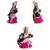 Lord Ganesha Face (Pink) Mata Saraswati on Lotus Flower Set of 2 Idol Statue for Home Office Shop Car Dashboard & Gift