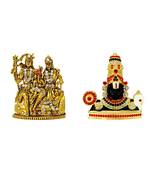 Lord Shiva Family Shiv Parivar (antique style) Venkateswara Srinivasa Tirupathi Balaji Swamy Set of 2 Idol Statue