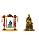 Lord Krishna (Krishn) Laddu Gopal on Swing Sai Baba of Shirdi Blessing Murti Combo Set 2 Idol Statue Showpiece