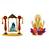 Lord Krishna (Krishn) Laddu Gopal on Swing Ganesha Lotus Flower Murti Set of 2 Idol Statue for Home Office Car & Gift