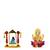 Lord Krishna (Krishn) Laddu Gopal on Swing Ganesha Lotus Flower Murti Set of 2 Idol Statue for Home Office Car & Gift