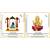 Lord Krishna (Krishn) Laddu Gopal on Swing Ganesha Lotus Flower Murti Set of 2 Idol Statue for Home Office Car & Gift
