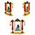 Lord Krishna (Krishn) Laddu Gopal on Swing Ganesha Lotus Flower Murti Set of 2 Idol Statue for Home Office Car & Gift