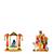 Lord Krishna (Krishn) Laddu Gopal on Swing RadhaKrishn with Cow Set of 2 Idol Statue for Home Office Car & Gift