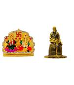 Lakshmi-Ganesha Laxmi Ganesh Darbar Sai Baba of Shirdi Blessing Murti Combo Set 2 Idol Statue Showpiece