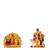 Lakshmi-Ganesha Laxmi Ganesh Darbar Lord RadhaKrishn with Cow Set of 2 Idol Statue for Home Office Car Dashboard & Gift