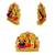 Lakshmi-Ganesha Laxmi Ganesh Darbar Lord RadhaKrishn with Cow Set of 2 Idol Statue for Home Office Car Dashboard & Gift
