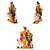 Lakshmi-Ganesha Laxmi Ganesh Darbar Lord RadhaKrishn with Cow Set of 2 Idol Statue for Home Office Car Dashboard & Gift