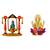 Lord Krishna (Murlidhar) on Swing Ganesha Lotus Flower Murti Set of 2 Idol Statue for Home Office Car Dashboard & Gift