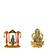 Lord Krishna (Murlidhar) on Swing Ganesha Lotus Flower Murti Set of 2 Idol Statue for Home Office Car Dashboard & Gift