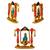 Lord Krishna (Murlidhar) on Swing Ganesha Lotus Flower Murti Set of 2 Idol Statue for Home Office Car Dashboard & Gift