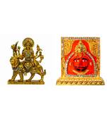 Maa Durga, Vaishno Devi, Sherawali Mata Salasar Dham Balaji Set of 2 Idol Statue for Home Office Car Dashboard & Gift