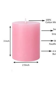 Atorakushon Smokeless And Dripless Scented Pillar Candles for Decorations Home Decor Festival Colour Pink Pack of 2