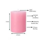 Atorakushon Smokeless And Dripless Scented Pillar Candles for Decorations Home Decor Festival Colour Pink Pack of 2