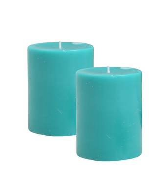 Atorakushon Smokeless And Dripless Scented Pillar Candles for Decorations Home Decor Festival Colour Firoza Pack of 2 1