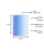 Atorakushon Smokeless And Dripless Scented Pillar Candles for Decorations Home Decor Festival Colour Blue Pack of 2