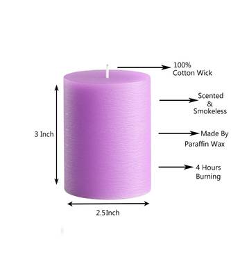 Atorakushon Smokeless And Dripless Scented Pillar Candles for Decorations Home Decor Festival Colour Purple Pack of 2 2