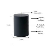 Atorakushon Smokeless And Dripless Scented Pillar Candles for Decorations Home Decor Festival Colour Black Pack of 2