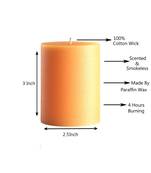 Atorakushon Smokeless And Dripless Scented Pillar Candles for Decorations Home Decor Festival Colour Orange Pack of 2