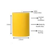 Atorakushon Smokeless And Dripless Scented Pillar Candles for Decorations Home Decor Festival Colour Yelow Pack of 2