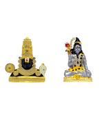Lord Venkateswara God Tirupati Balaji Shiva doing meditation (multicolour-Small) Set of 2 Idols