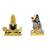 Lord Venkateswara God Tirupati Balaji Shiva doing meditation (multicolour-Small) Set of 2 Idols