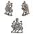 Maa Durga of Vaishno Devi, Sherawali Mata Murti (antique style) Lord RadhaKrishna on Swing Set 2 Idol Statue