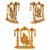 Maa Durga of Vaishno Devi, Sherawali Mata Murti (antique style) Lord RadhaKrishna on Swing Set 2 Idol Statue