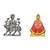 Maa Durga of Vaishno Devi, Sherawali Mata Murti Silver Color (antique style) Khatu Shyam Ji Set 2 Idol Statue