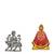 Maa Durga of Vaishno Devi, Sherawali Mata Murti Silver Color (antique style) Khatu Shyam Ji Set 2 Idol Statue