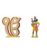 Ik Onkar a statement of oneness Lord Shiva Holding Holy Trident Combo Set 2 Idol Statue Showpiece