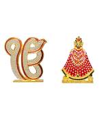 Ik Onkar a statement of oneness Khatu Shyam Ji Combo Set 2 Idol Statue for Home Office Shop Car Dashboard & Gift