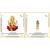 Lord Ganesha on Lotus Flower Murti Shiva Holding Holy Trident (Small Size) Set of 2 Idol Statue for Home Office & Car