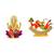 Lord Ganesha on Lotus Flower Murti Hanuman Flying With Dronagiri Parvat Set of 2 Idol Statue for Home Office Car & Gift
